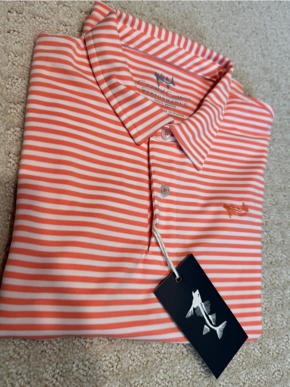 Boys golf performance polo youth medium new with tags